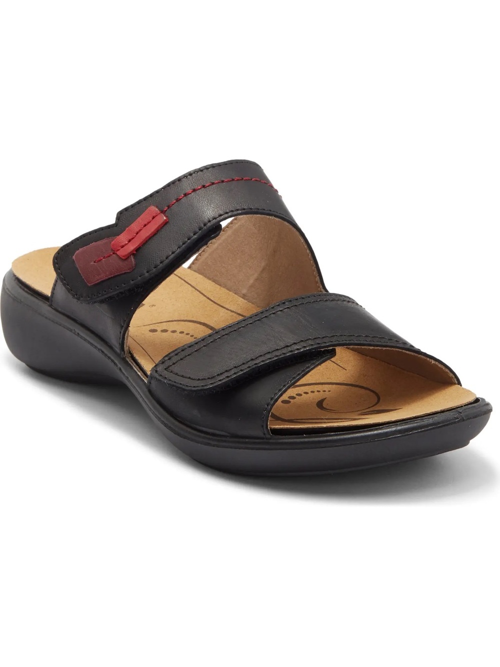 Romika Ibiza Black Leather Slide Sandal